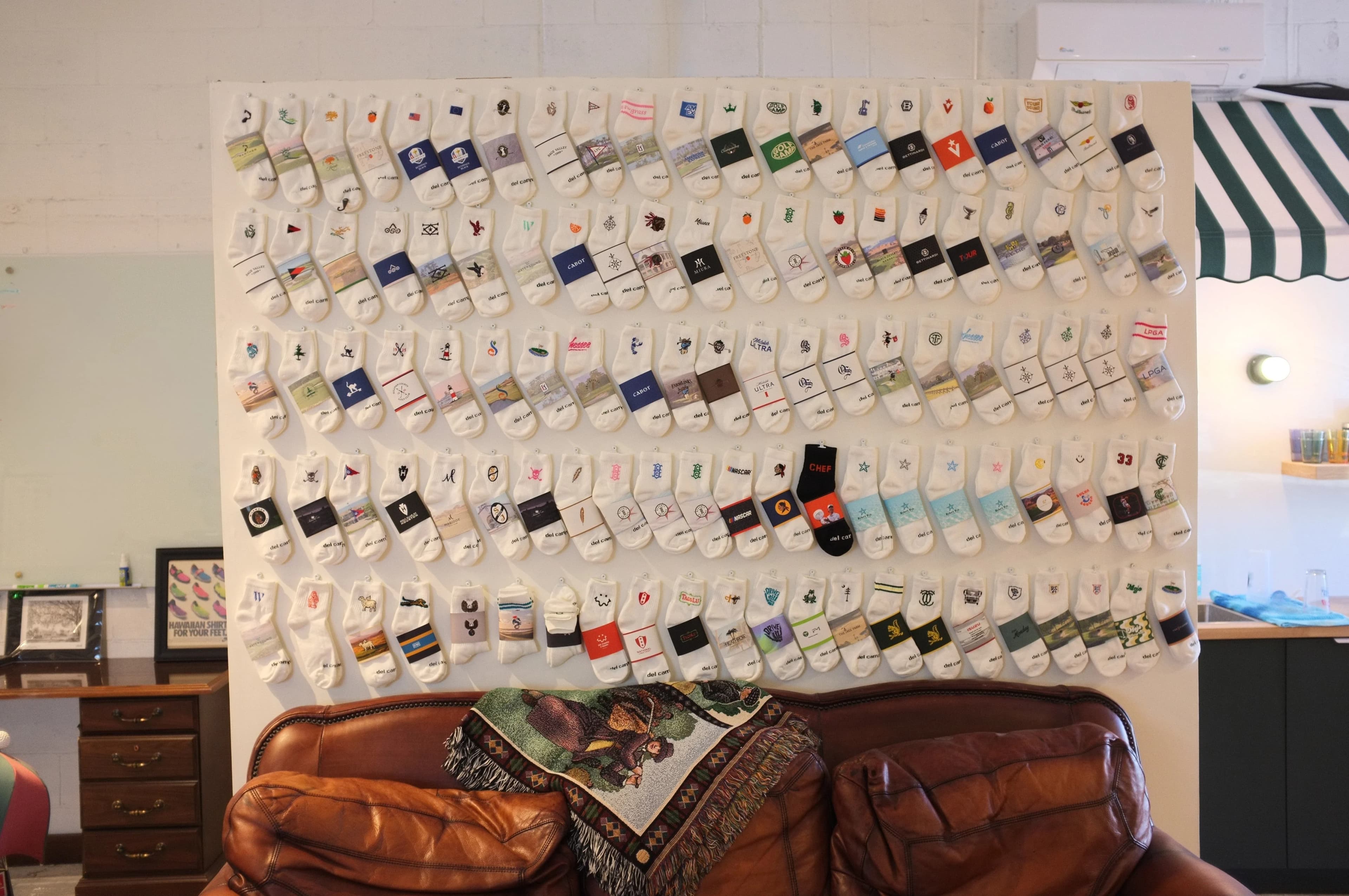 Custom sports socks wall of fame