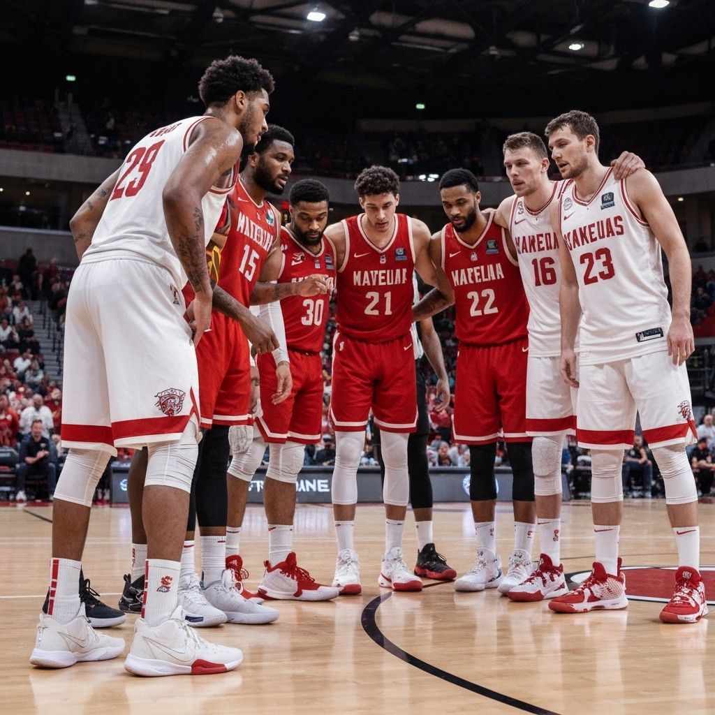 Basketball team wearing custom socks