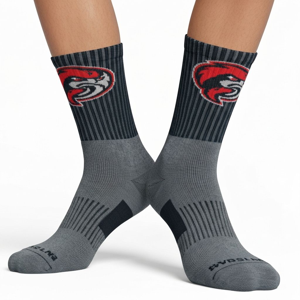 Professional custom Wrestling team socks with logo and team colors