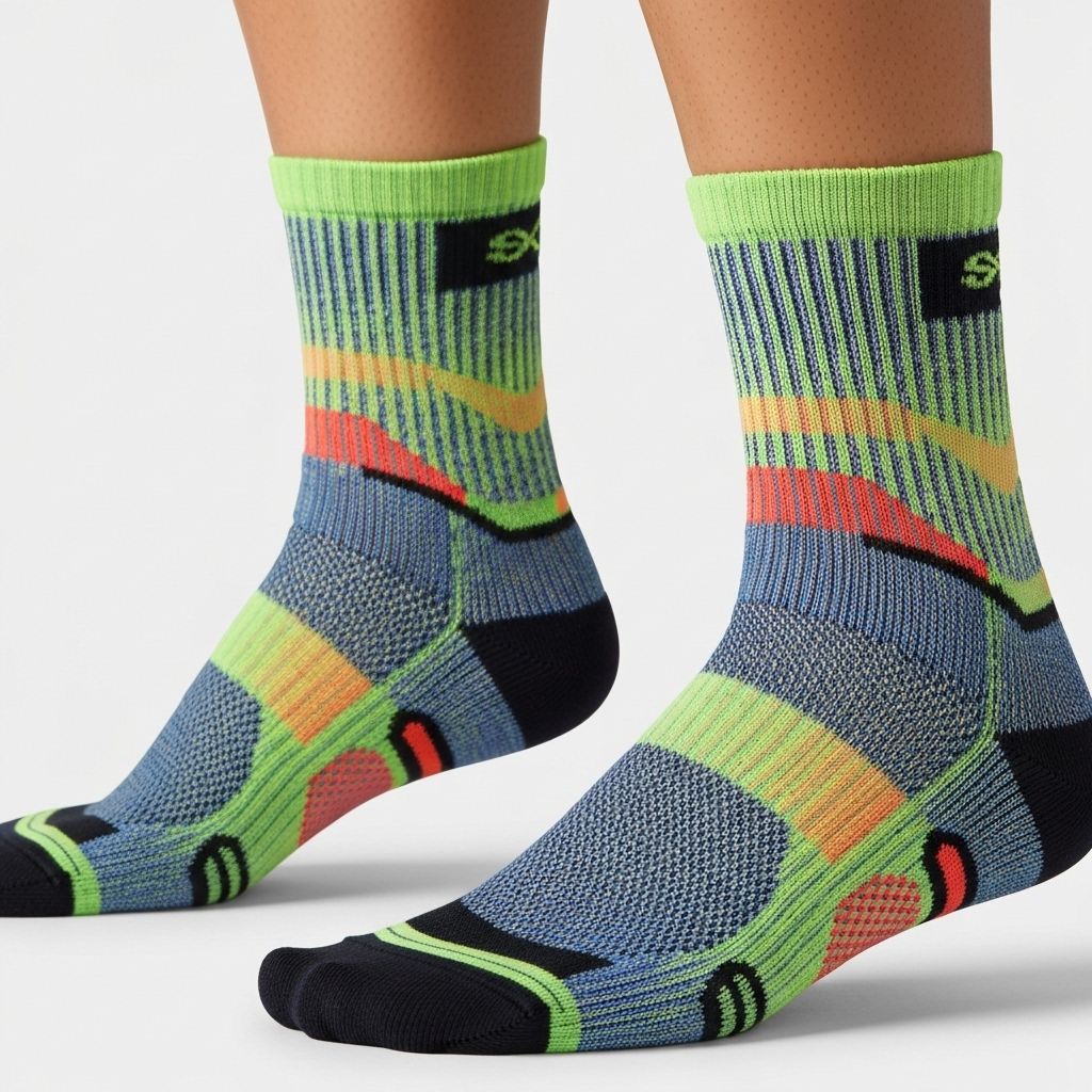 Fitness player wearing custom athletic socks during game action