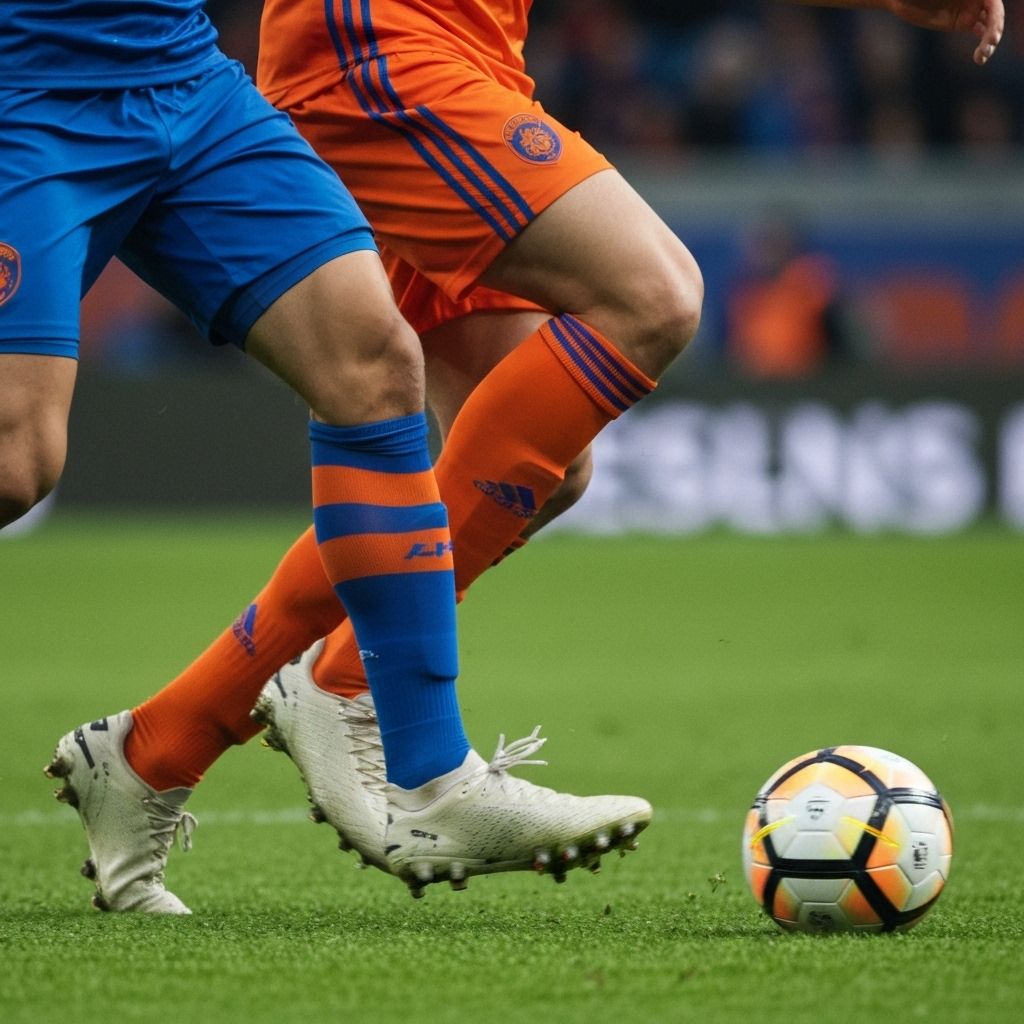 Soccer team wearing custom socks