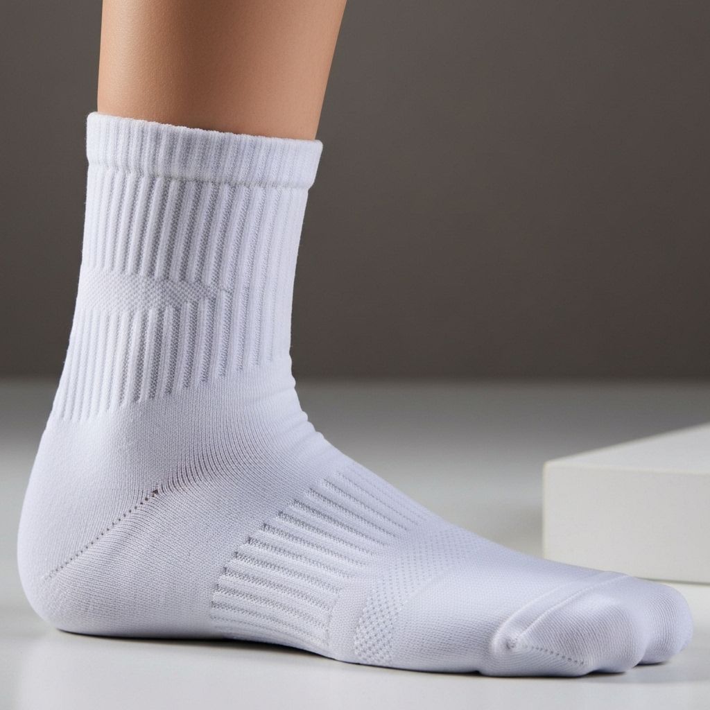 Table tennis player wearing custom athletic socks during game action