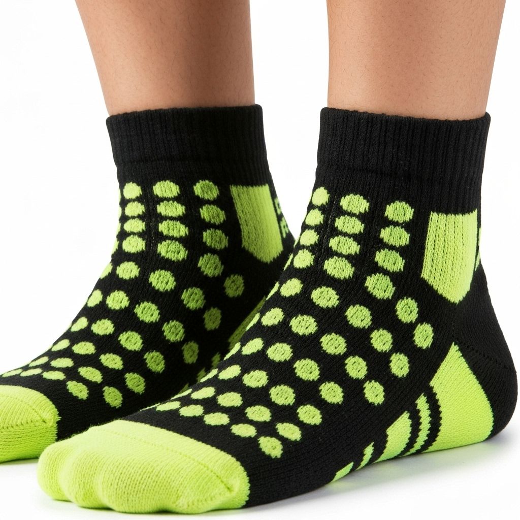 Wrestling player wearing custom athletic socks during game action